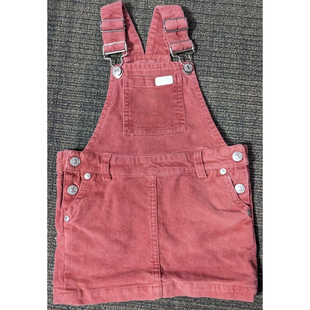 Girls Corduroy Overall Skirt 7 For All Mankind 3T Pockets Coral Jumper